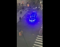 Van covered in blue led lights 