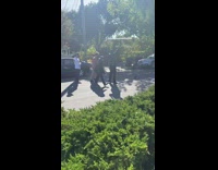 4 guys film for music video on sunny day 