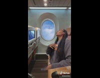 Collab BitchIG2 - Tiktok greenscreen flight attendant ignores passenger