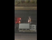 Couple lift partner red G wagon street