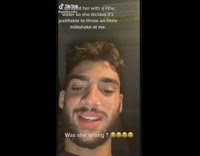 Collab ClipsIG - Girlfriend throws milkshake at bf inside of car after prank