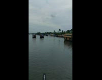Time lapse video on the houseboat that travels at the backwaters