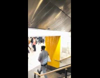 Water leak and drip on station stairs