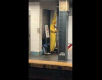 Collab WINY - Man in pikachu costume playing violin 