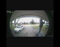 Guy falls trying to climb roof 