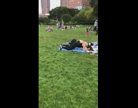 Two girls WAP dance park blue mat