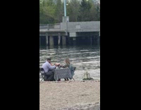 Couples Has Dinner Date Alone Next to Water 
