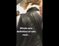 two rats on back of mans neck