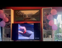 Same view on picture frame and TV