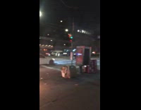 Trash fire on New York sidewalk 