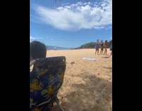 Four people family tiktok dance beach cheered