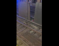 Dropped scooter on subway tracks