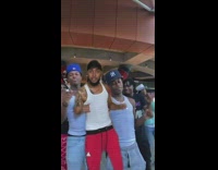 Guy dancing runs away when he hears sirens 