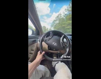 Guy removes steering wheel mid drive fix alignment