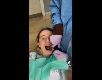 Collab VIBES - Girl blocks dentist from cleaning her mouth with her tongue and gets slapped 
