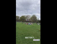 Collab IITW - Three women bikini plays Twister middle of park