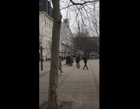 Walk across plaza for video