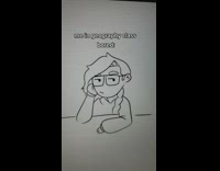 Animation drawing guy eating burrito and playing nintendo ds in class 