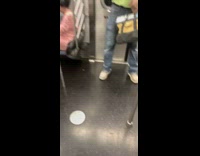 Lady smokes cigarette subway train walker pt. 3 