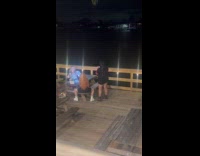 Three women photoshoot outside the restaurant bench