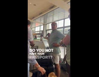 Airport dad reacts to girl asking for passport 