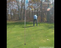 Collab extremeIG - Golfer hits golf ball between legs and makes it into hole