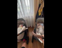 Collab ClipsIG - Woman putting her triplets to sleep 