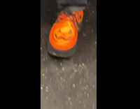 Guy orange jack o lantern pumpkin shoes