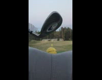 Guy has golf ball between legs 