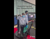 Little boy dances while camera spins 