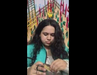 Girl eats cookie in Squid games