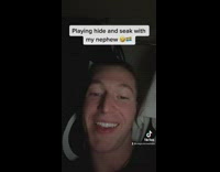 Guy hide and seek with little boy in closet