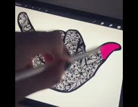 Woman Makes Rainbow Shaka Hand Drawing On Computer Program