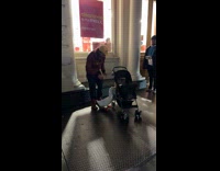 Collab WINY - Man with pet duck and stroller 