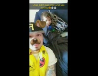 Little boy slaps guy with dog filter