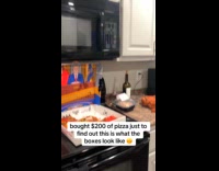 Pizza box with Jesus and Trump design