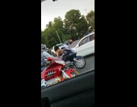 Woman large dance music parking lot Part 2