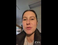 Woman sharing story of a survey she received on dating app