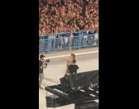 Girl sneaks onto parade route for video