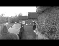 Guy walk out door then fall down