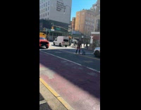 Woman argues with policeman twerks on street