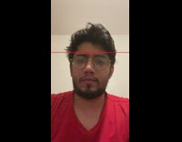 Guy zooms in face time warp filter 