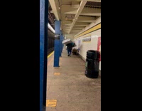 Collab Subway Creatures - Man Carries Bed Mattress on Subway