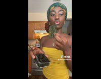 Woman loves eating seaweed wrap 