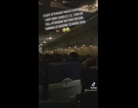 Flight attendant sings happy birthday to woman on flight