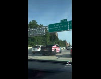 Cybertruck with American flag design 