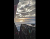 Plane rotate in the sky sunset cockpit