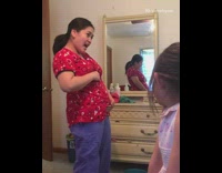 Little girl calls red shirt lady fat 