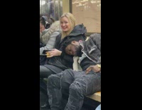 man asleep on a woman he doesnt know