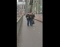 Two clowns take selfie outside